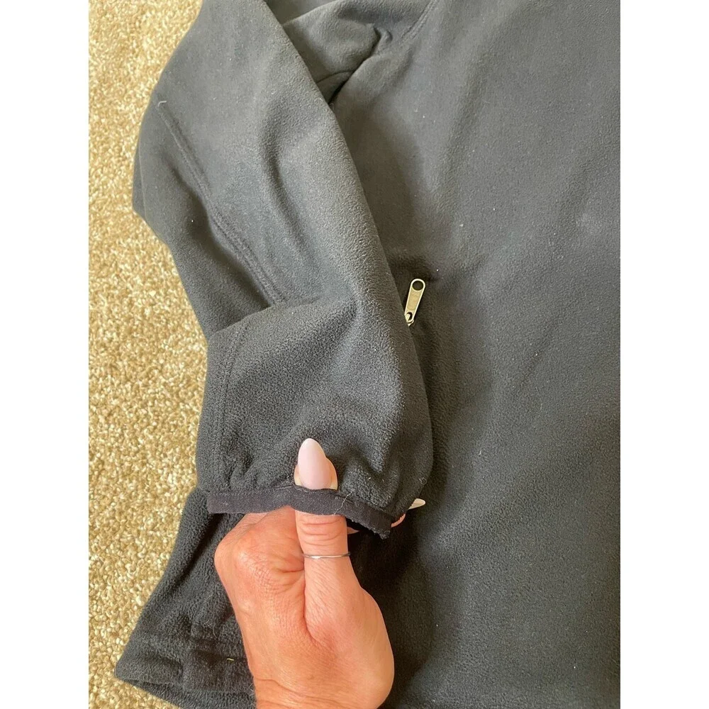 Marmot fleece jacket black full zip thumb holes active wear chore running SZ SM